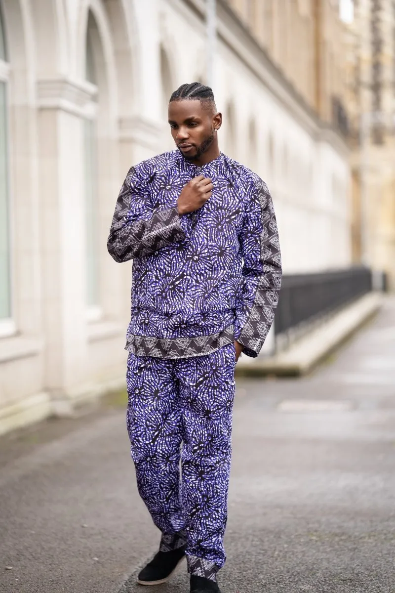 African Shirt in Chilled Purple