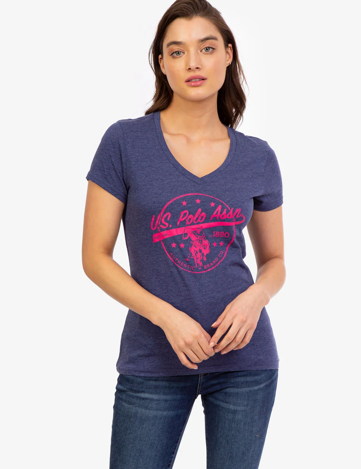 ATHLETIC LOGO V-NECK T-SHIRT