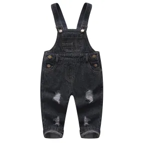 Baby Boy Girl Toddler Ripped Denim Cute Jean Workwear Overalls