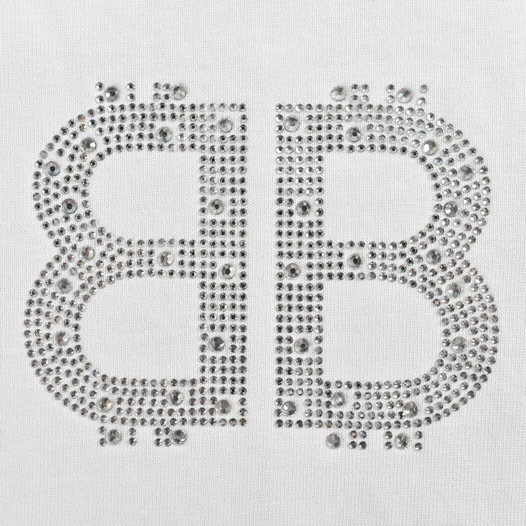 Balenciaga Crystal Logo T-Shirt in White