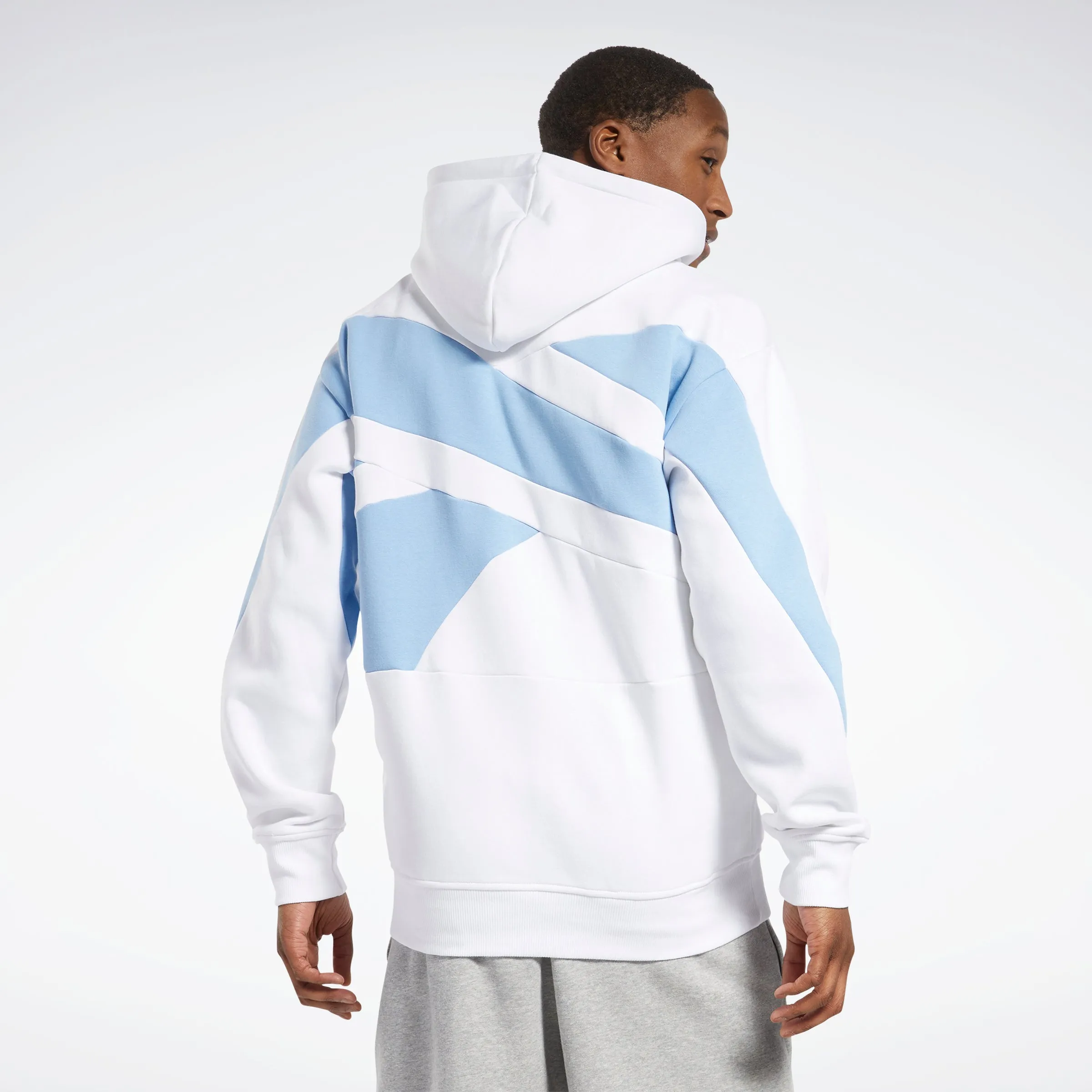 Basketball Back Vector Fleece Hoodie White