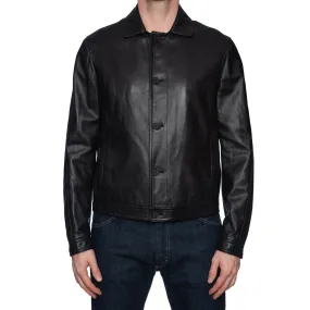 BOTTEGA VENETA Black Sheepskin Leather Blouson Jacket EU 50 NEW US M