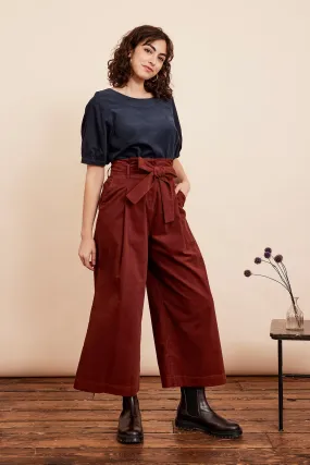 Brown Needlecord Gilda Cropped Pants by Emily and Fin