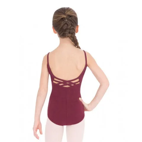 Child V-Neck Camisole Leotard (Burgundy) - CC102C