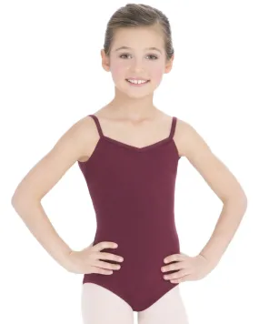 Child V-Neck Camisole Leotard (Burgundy) - CC102C