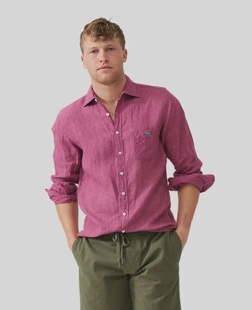 Coromandel Linen Shirt - Berry