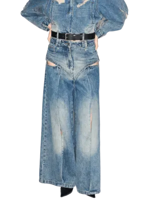 Distressed Wide Leg Jeans