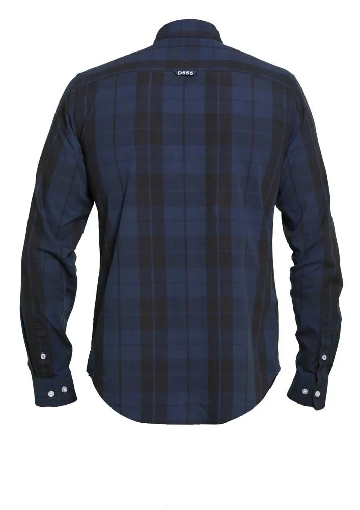 Duke X-Tall Davenport Navy Check Shirt Navy