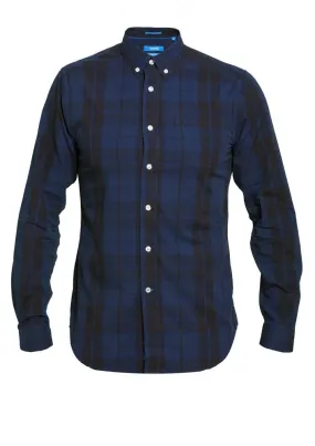 Duke X-Tall Davenport Navy Check Shirt Navy