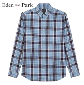 Eden Park Rebond Blue Check Shirt Blue