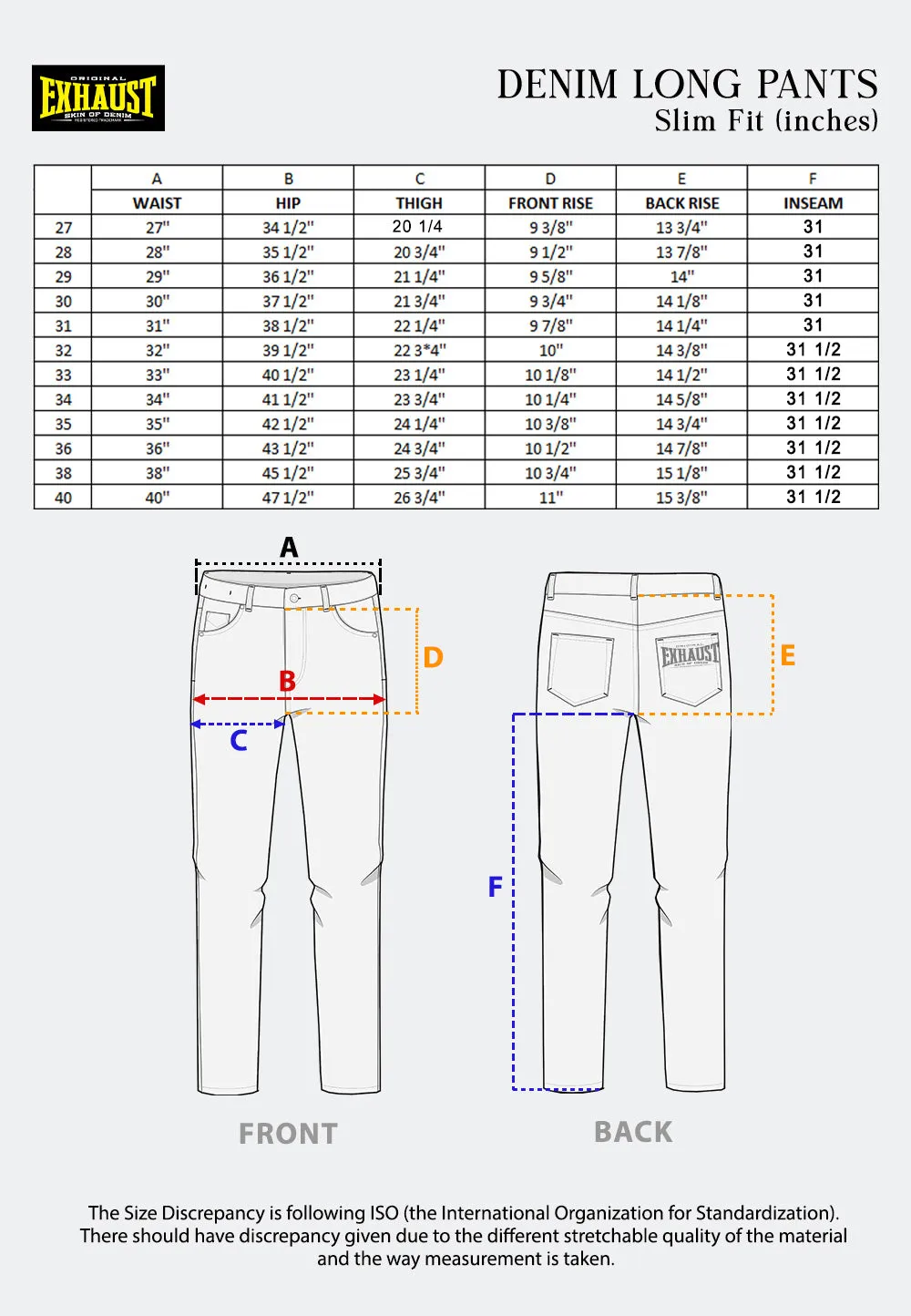 EXHAUST CLASSIC JEANS LONG PANTS [303 SLIM FIT] 1668