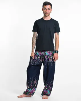 Floral Men's Harem Pants in Blue