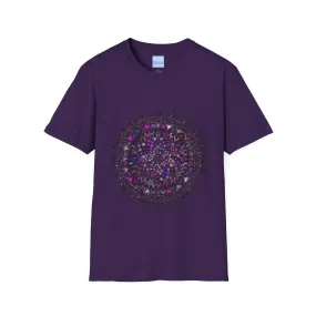 Handmade Purple Mandala Art Softstyle T-Shirt