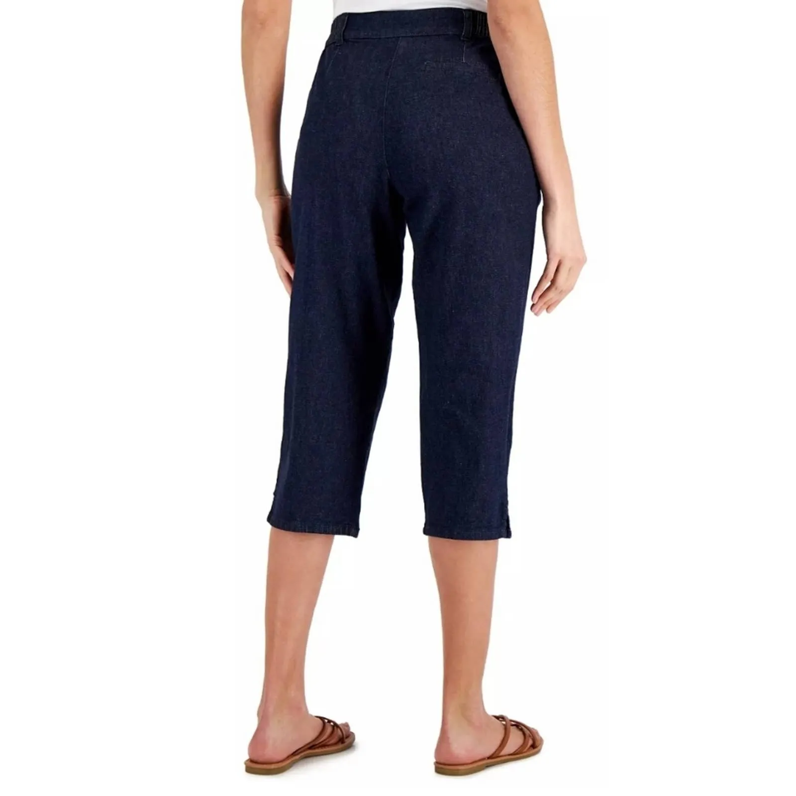 Karen Scott Comfort-Waist Denim Capri Pants