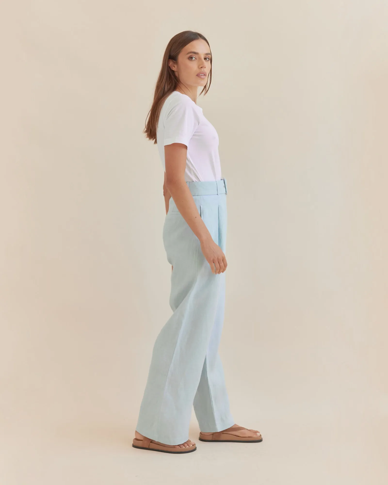 Katrina Linen Pant - Sky