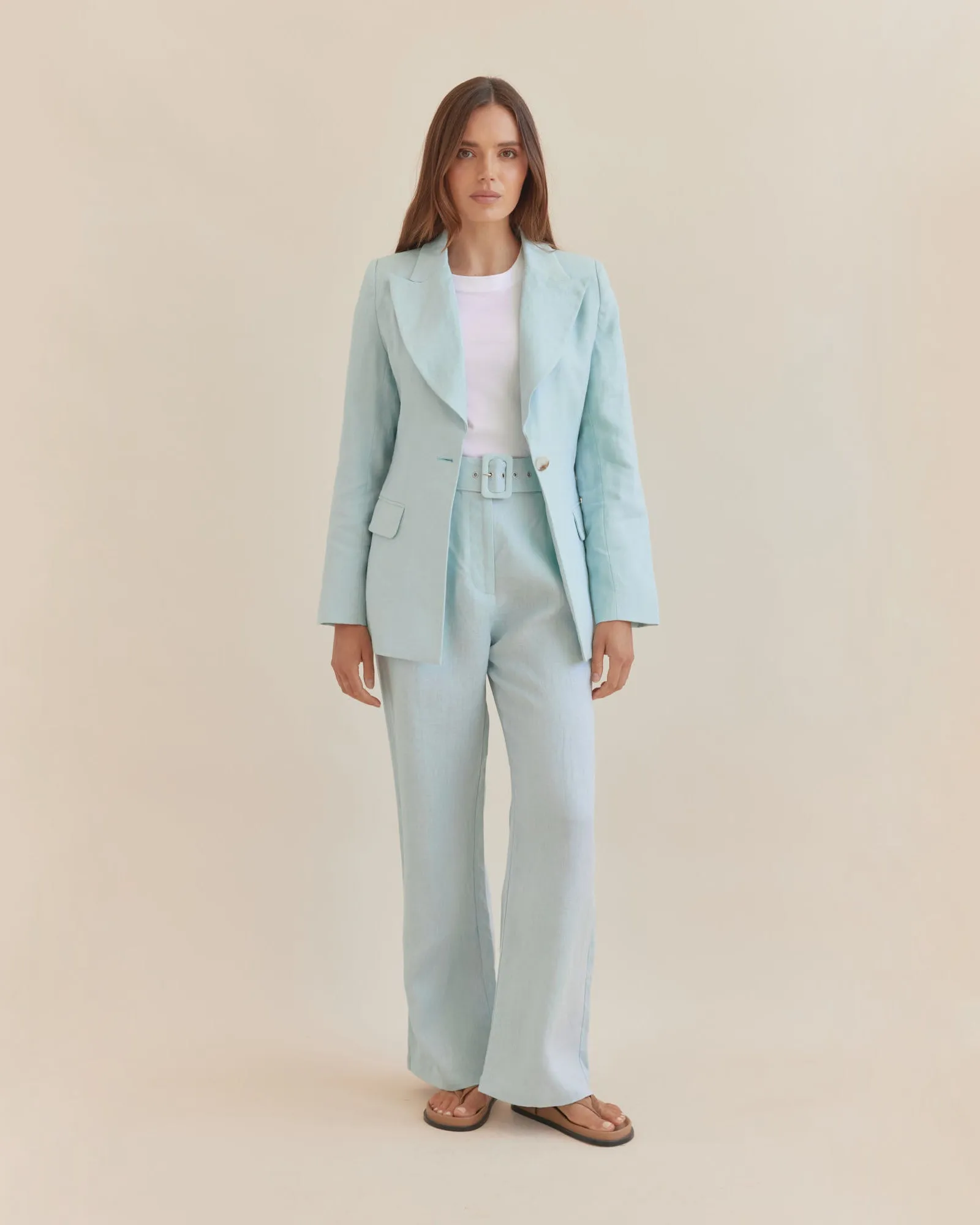 Katrina Linen Pant - Sky