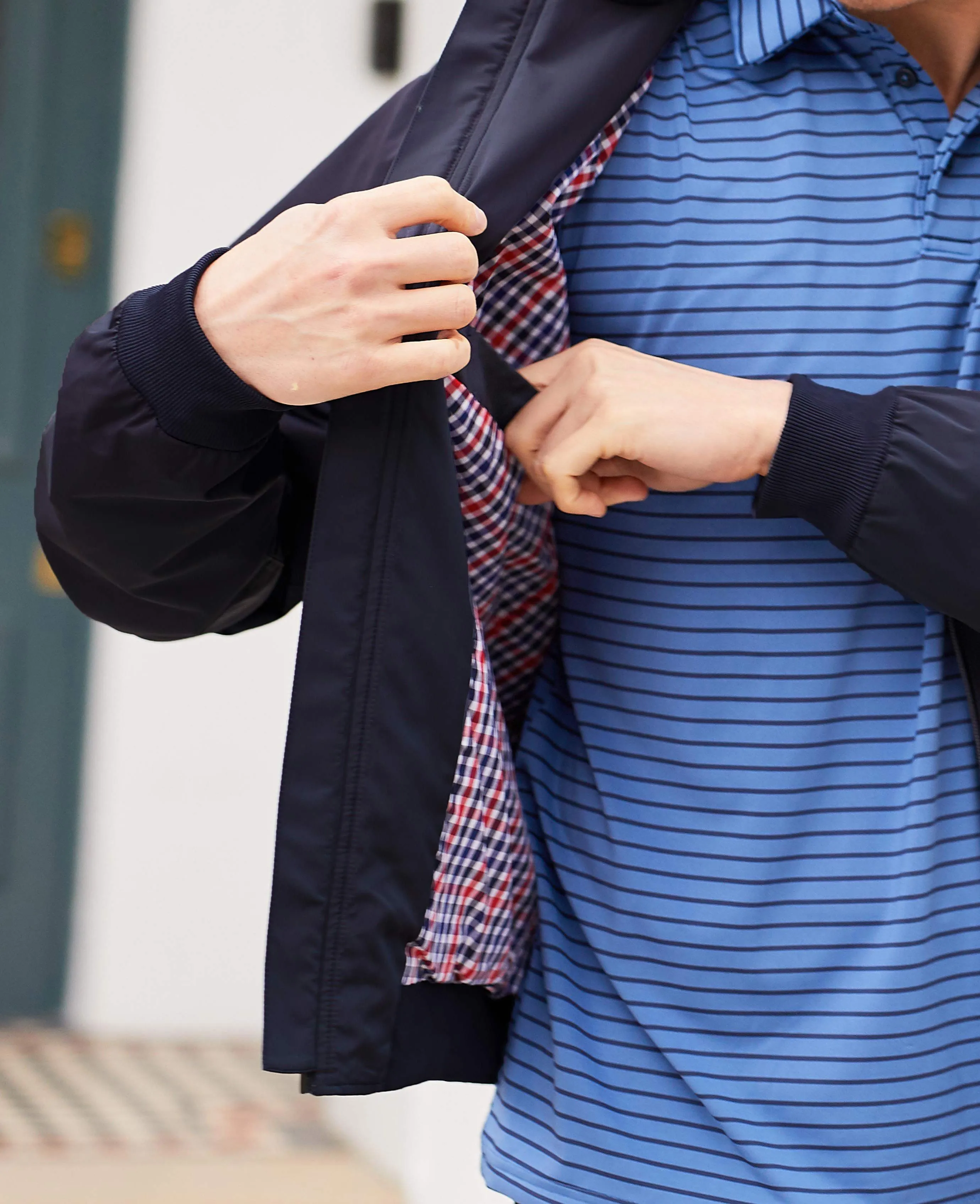 Navy Showerproof Harrington Jacket