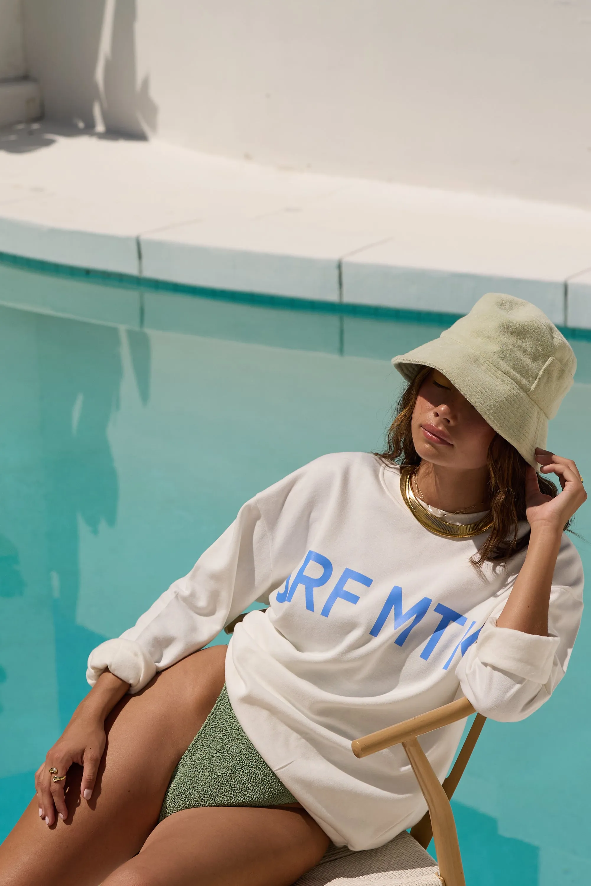 "Surf MTK" White Surf Wash Crewneck