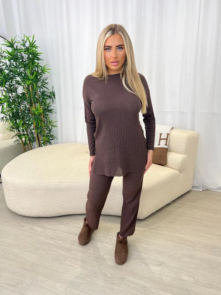 Ribbed Round Neck Lounge Set