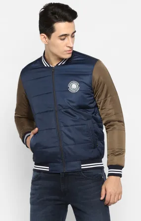 Spykar Blue Nylon Regular Fit Jacket For Men