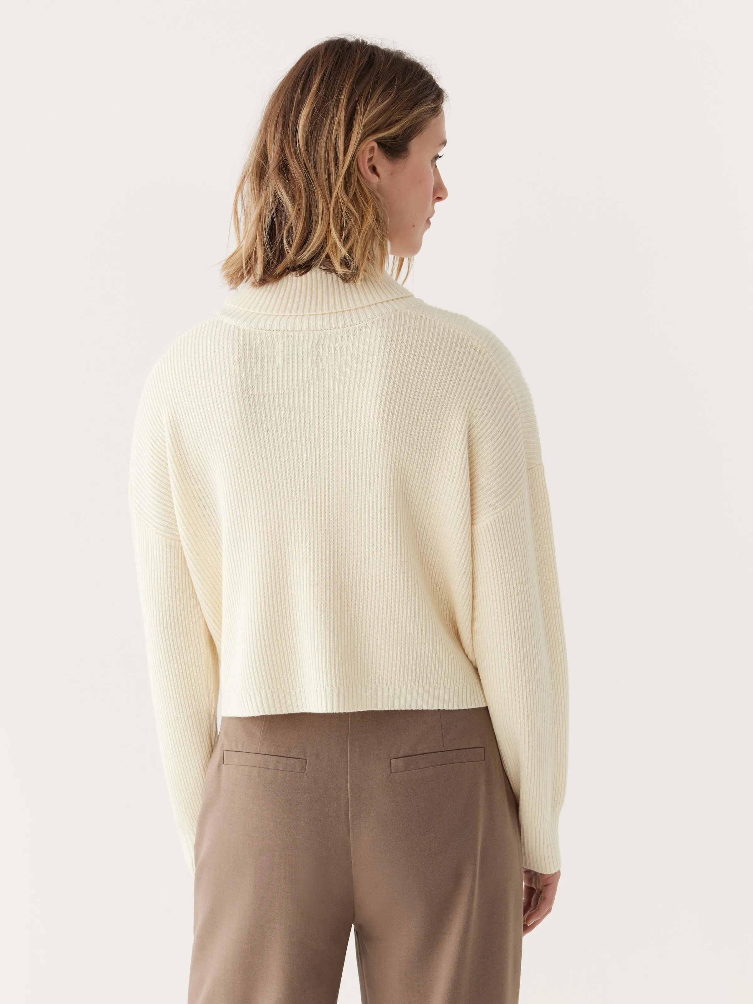 The Merino Turtleneck Sweater in Off White