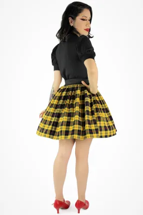 Yellow Plaid Elastic Skirt #YPES